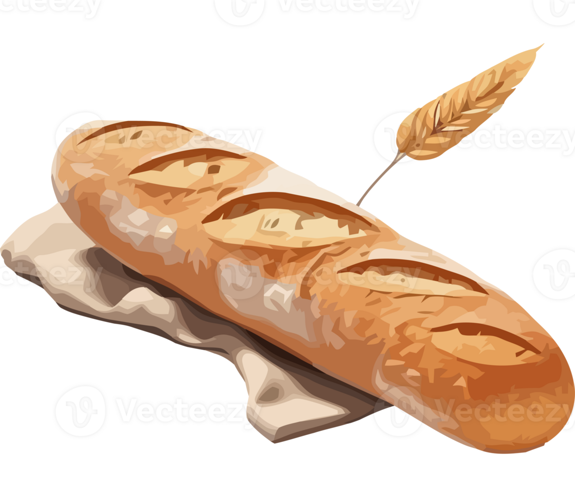 A bread loaf with a leaf on it png