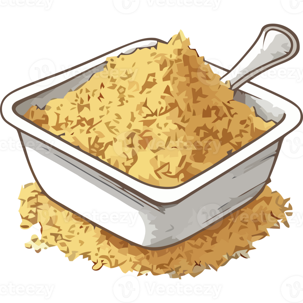 A bowl of rice with a spoon in it png