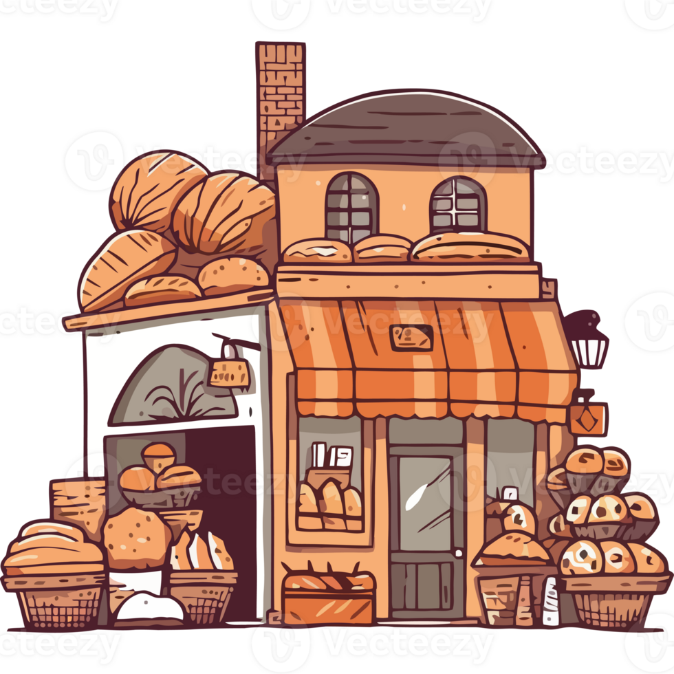 A bakery with bread and other baked goods png
