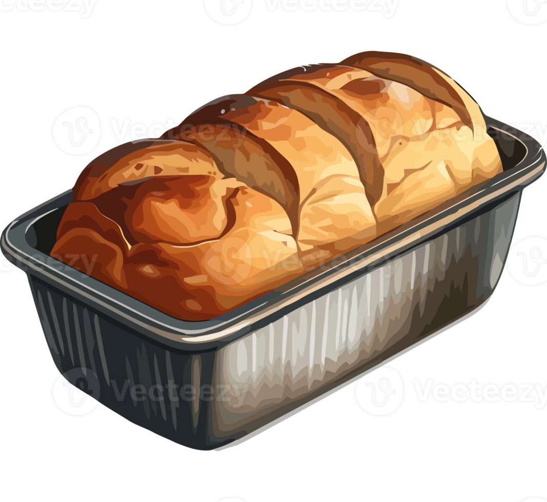 Bread in a tin on a black background png