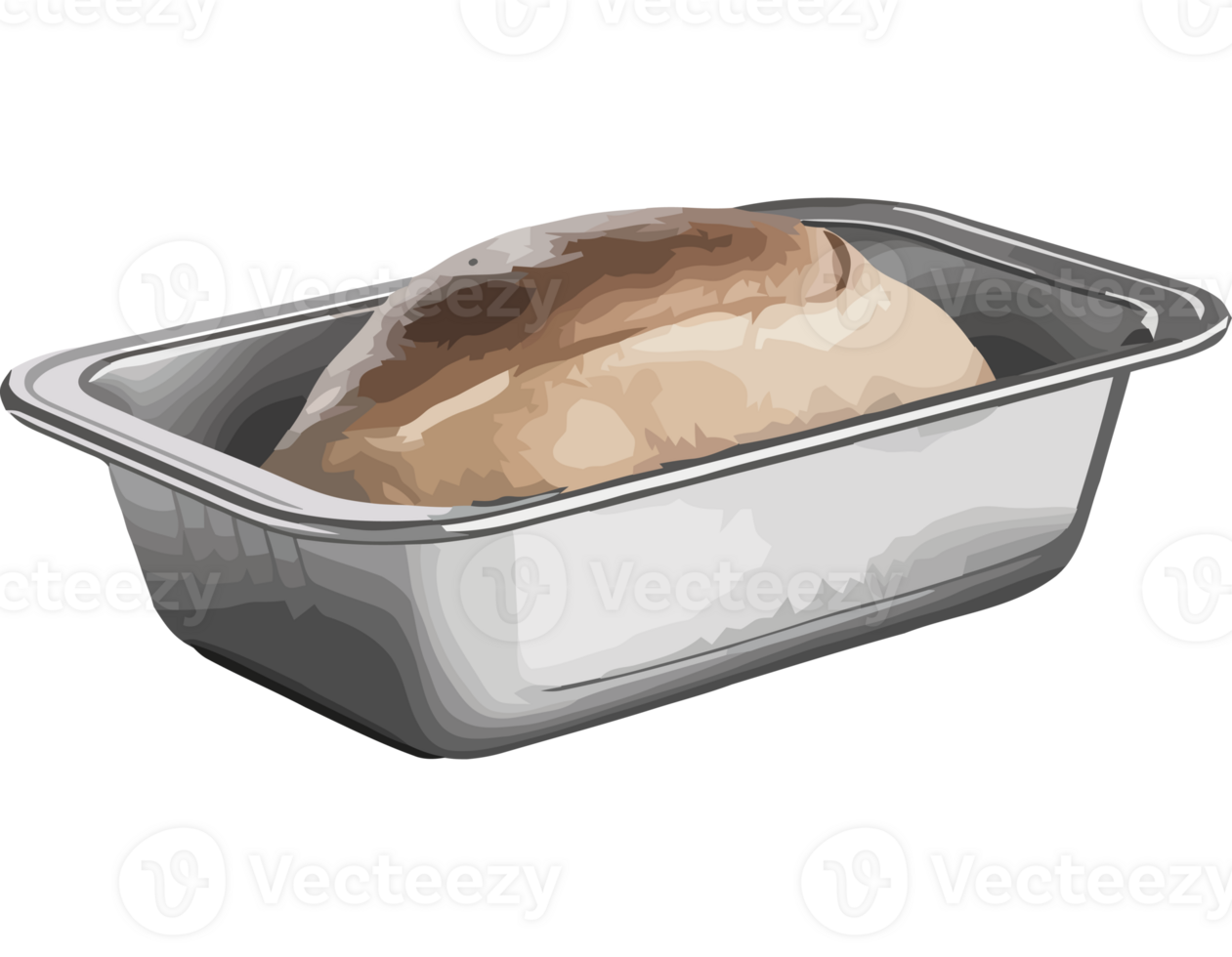 Bread in a metal container on a black background png