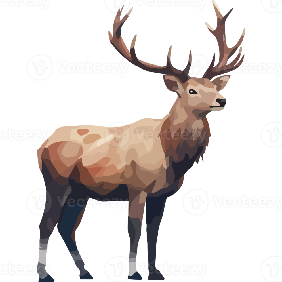 A deer with antlers on a black background png