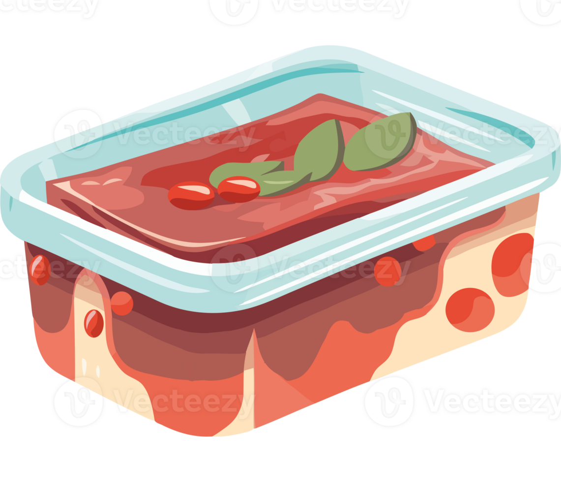 A container with meat and vegetables in it png
