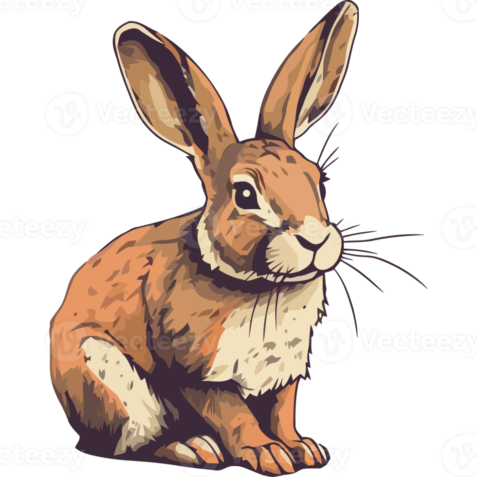 A cartoon rabbit sitting on a black background png