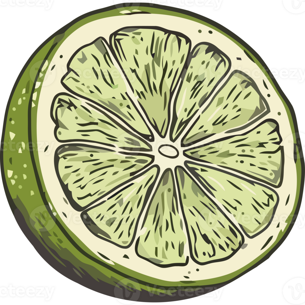 A lime slice is shown on a black background png