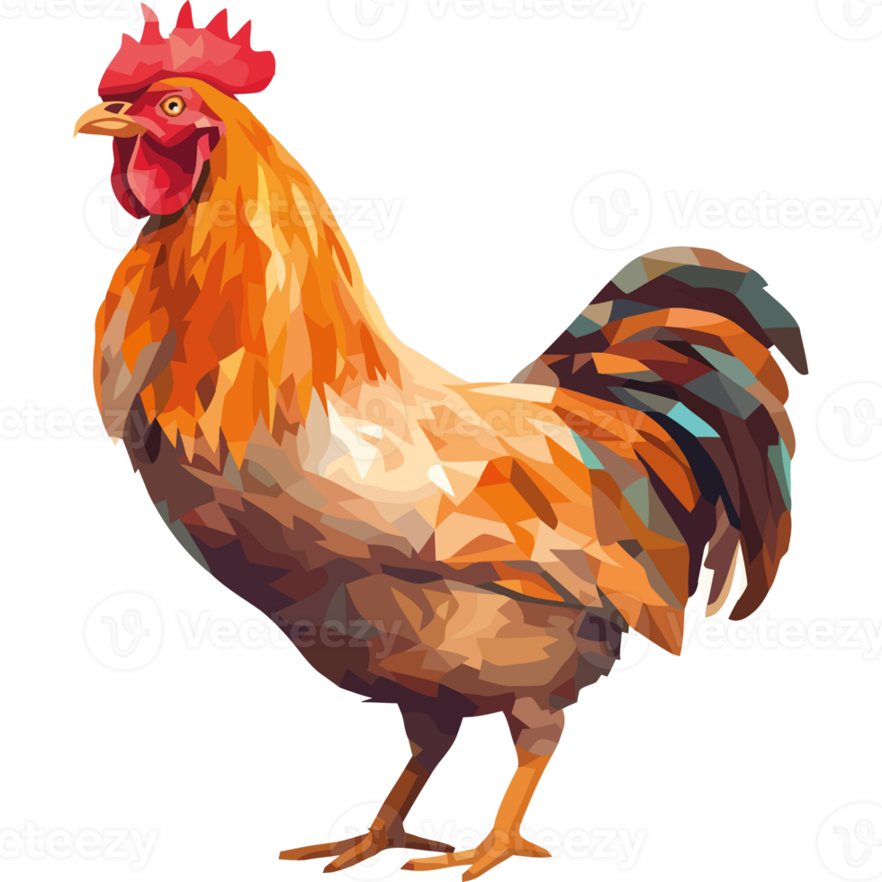 A rooster is standing on a black background png