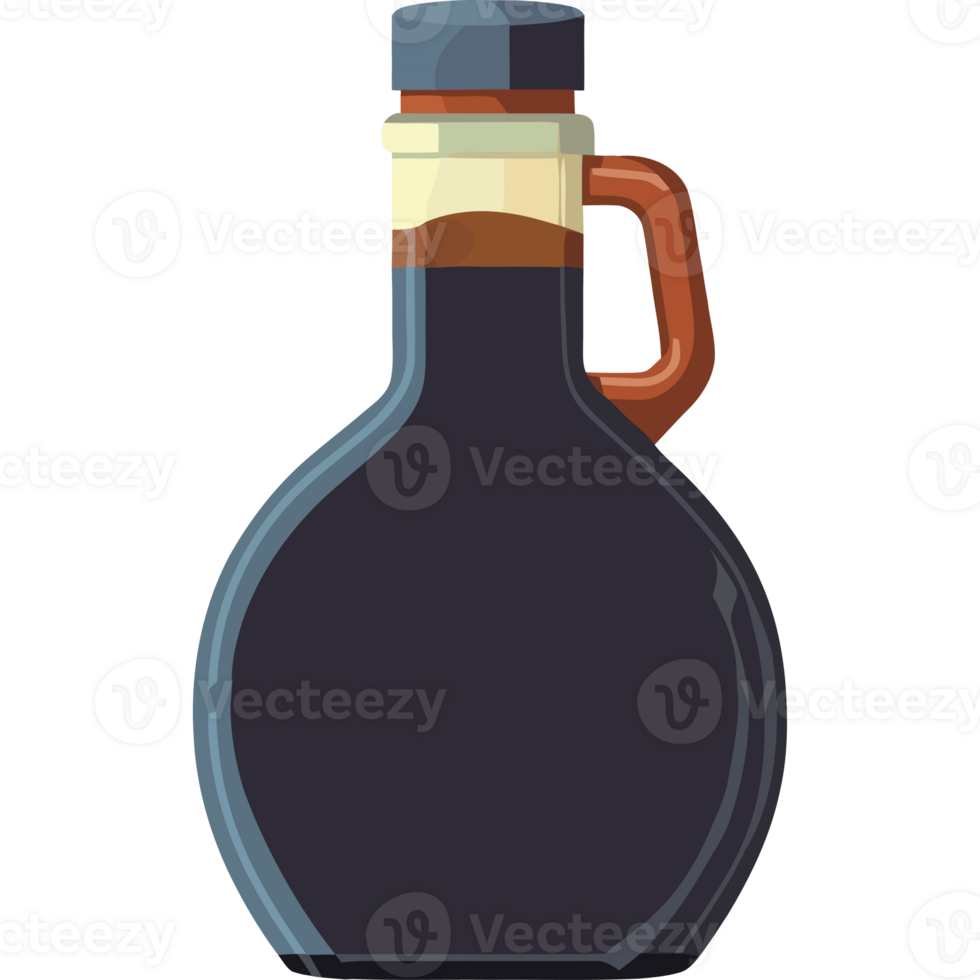 A bottle of maple syrup on a black background png