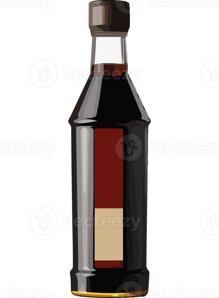 A bottle of syrup with a brown lid png