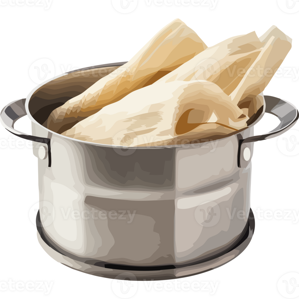 A pot filled with rice and a bowl of rice png