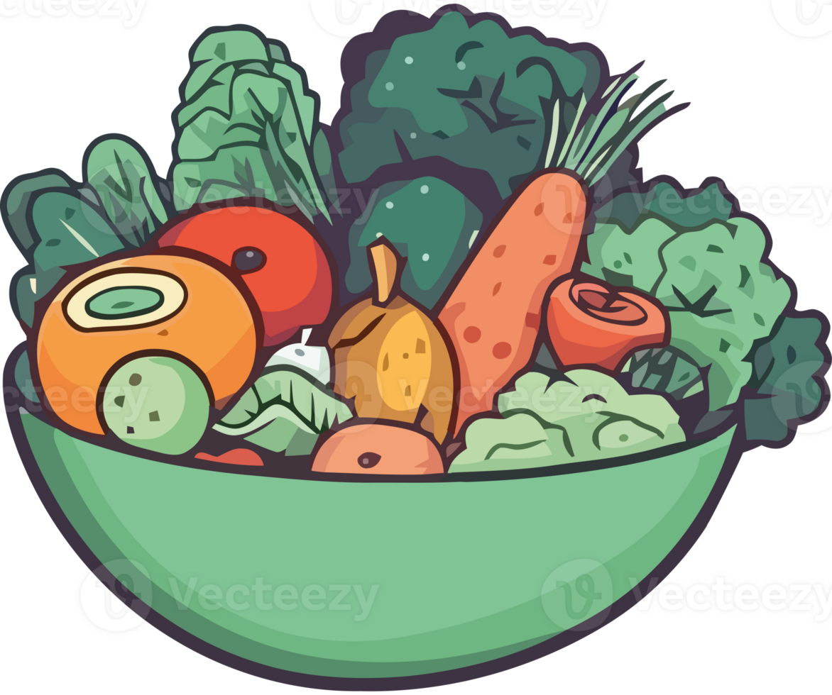 Vegetables in a bowl clip art png