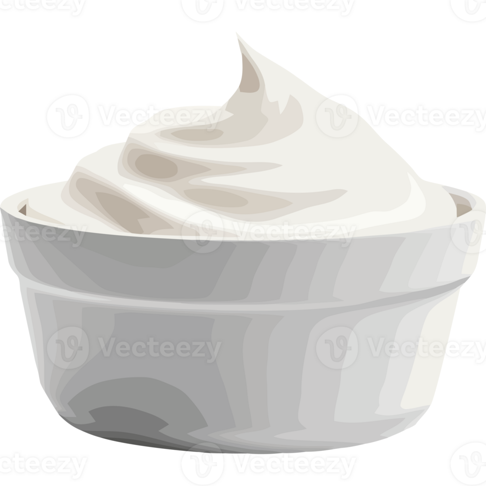 A bowl of whipped cream on a black background png