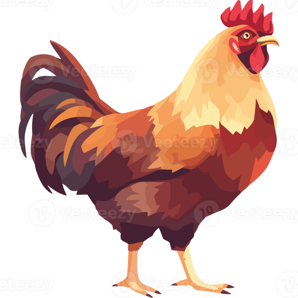 A rooster standing on a black background png