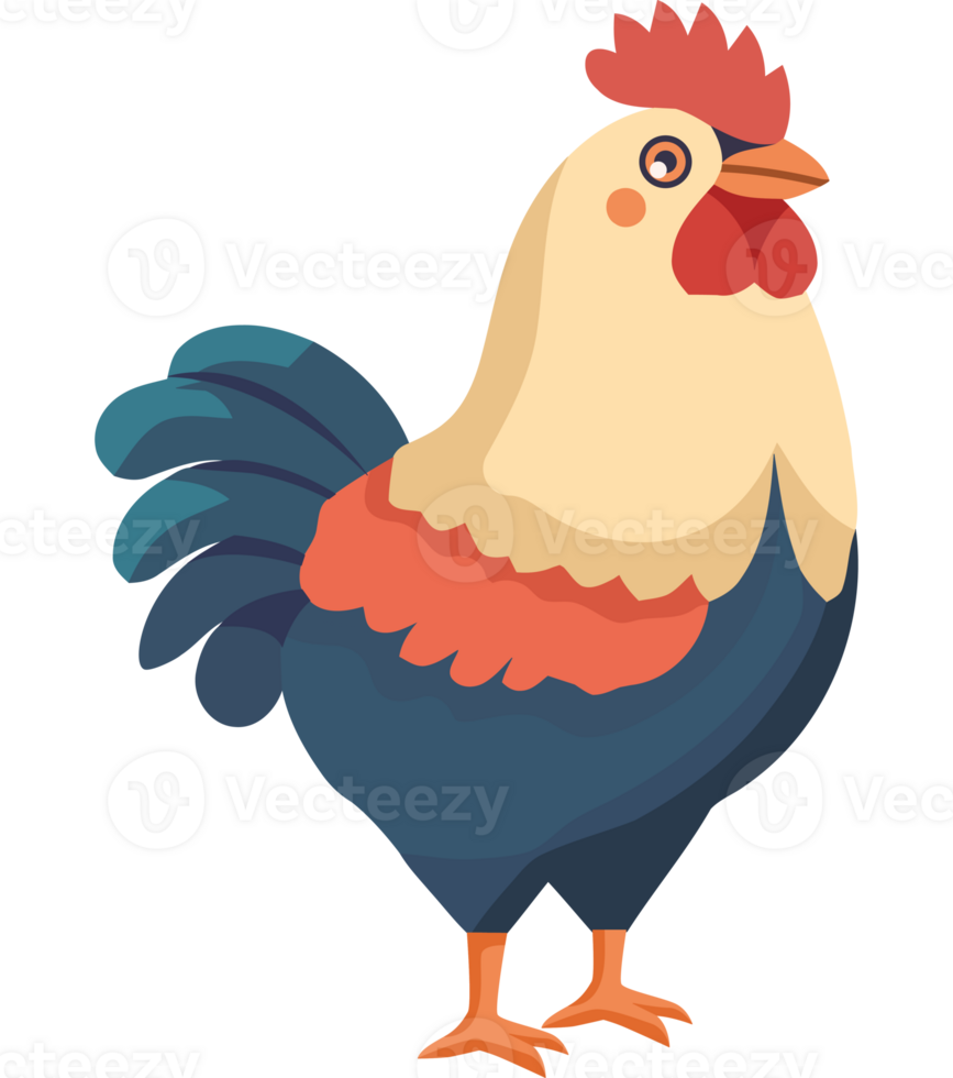 A cartoon chicken standing on a black background png