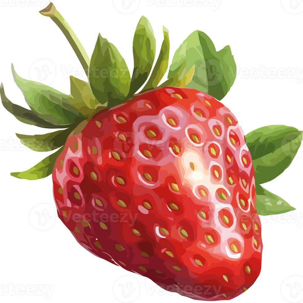 A strawberry is shown on a black background png