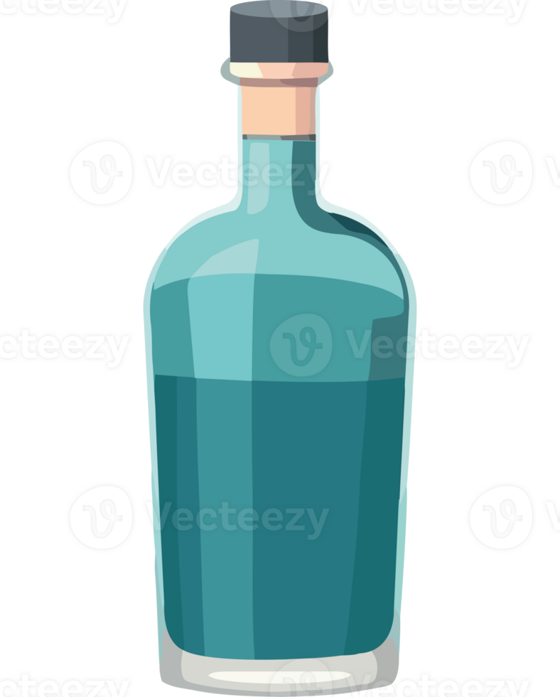 Blue bottle of alcohol png