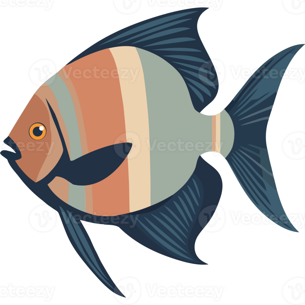 An image of a fish with a striped body png
