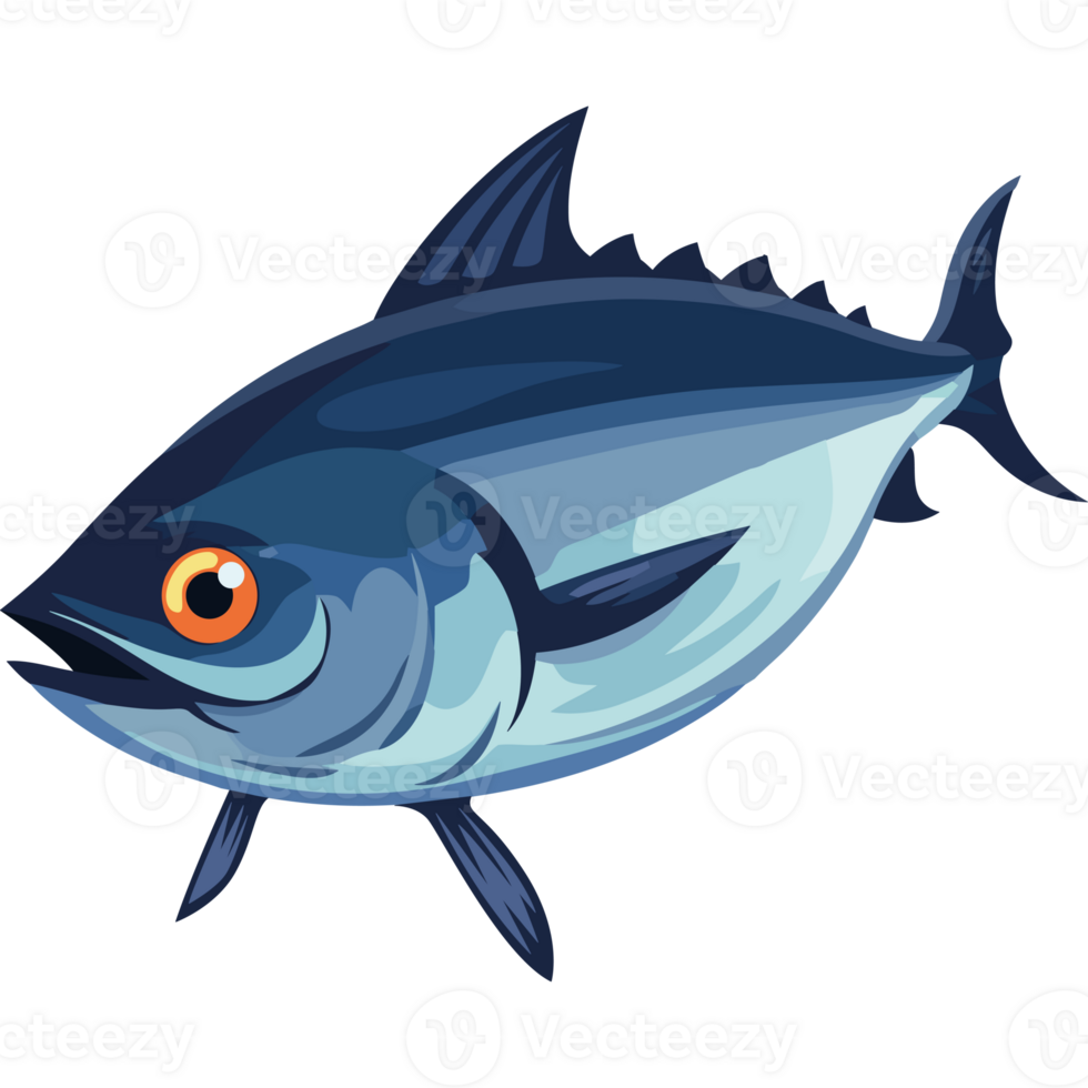 A blue fish with orange eyes on a black background png