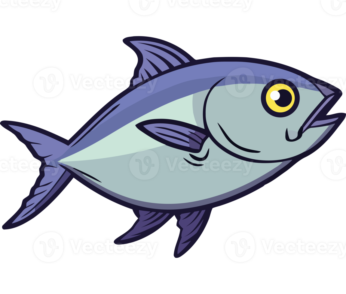 A cartoon fish with a big yellow eye png