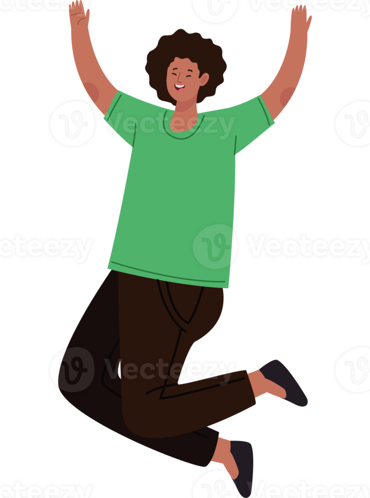 A cartoon man jumping in the air png