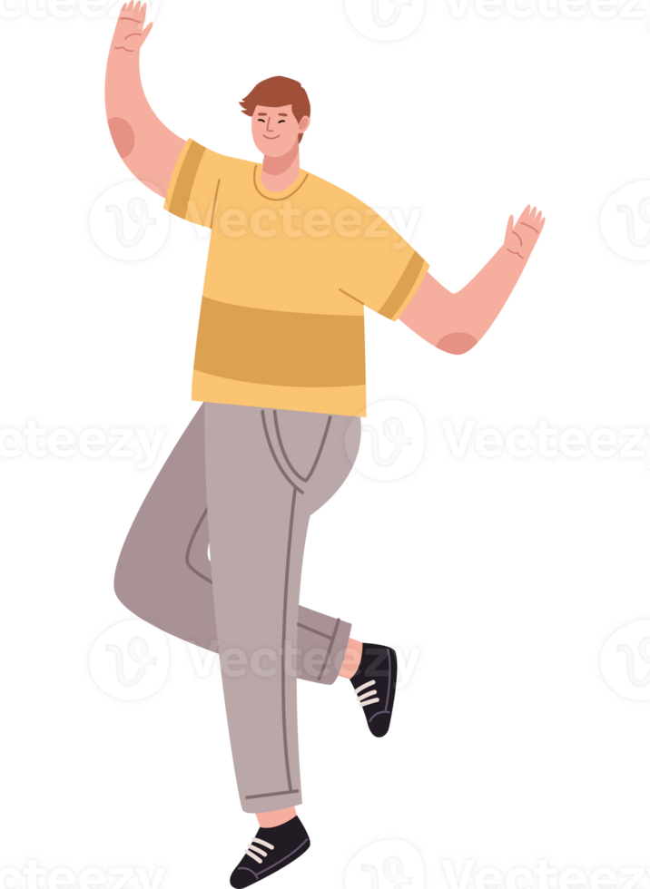 A man is jumping in the air with his arms outstretched png