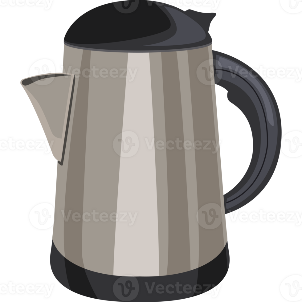 A kettle with a black lid on a white background png