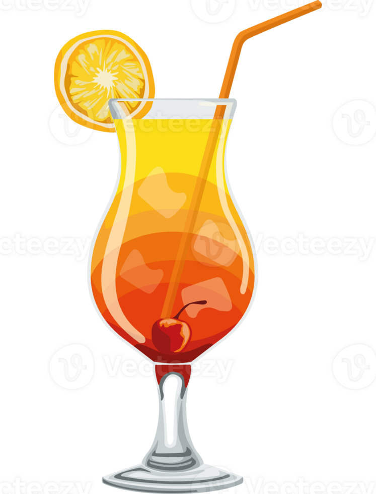 A cocktail with orange and lemon slices png
