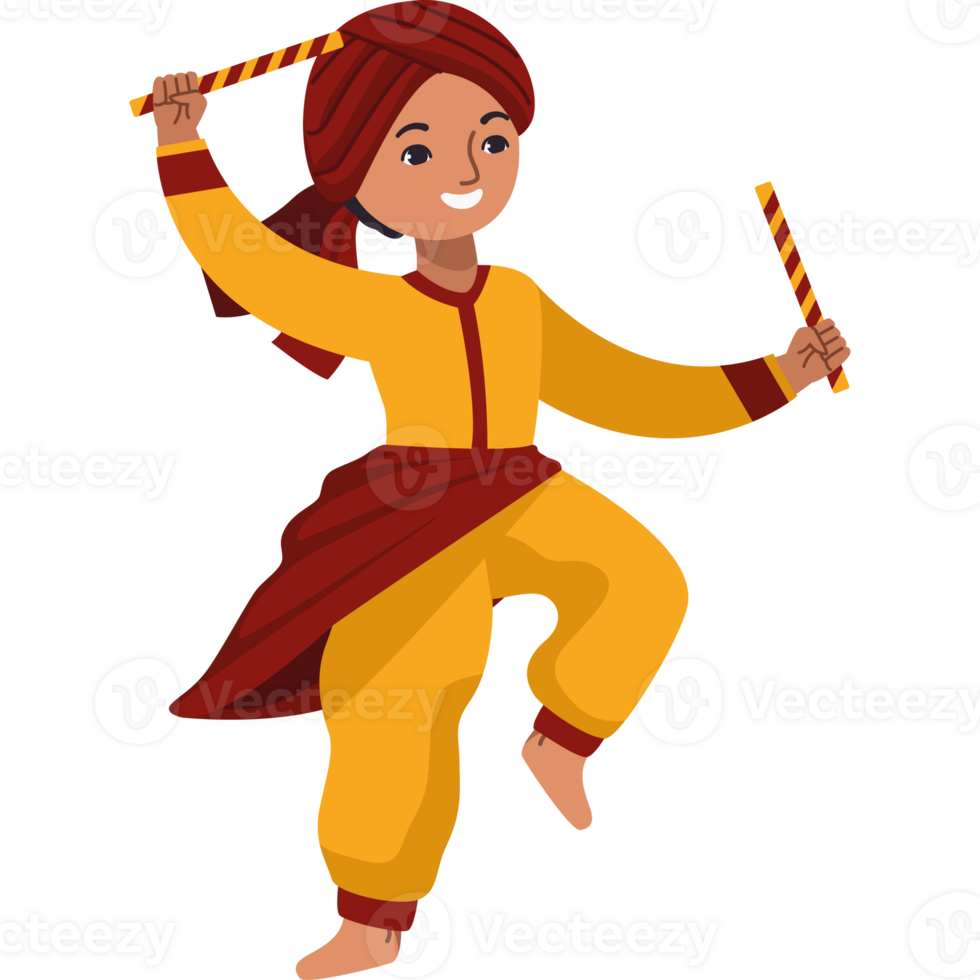 Indian dancing boy illustration png