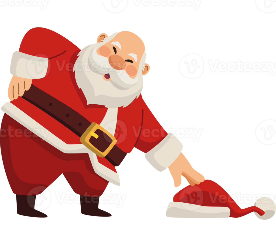 Santa claus with a hat and a sack png