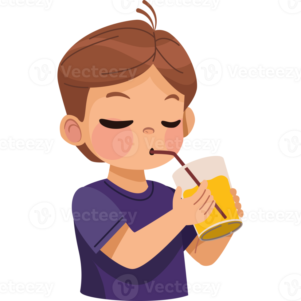 Boy drinking juice png