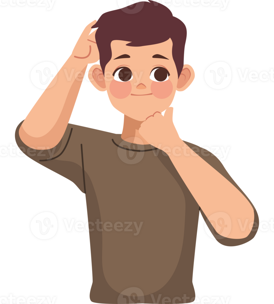 A man is scratching his head png