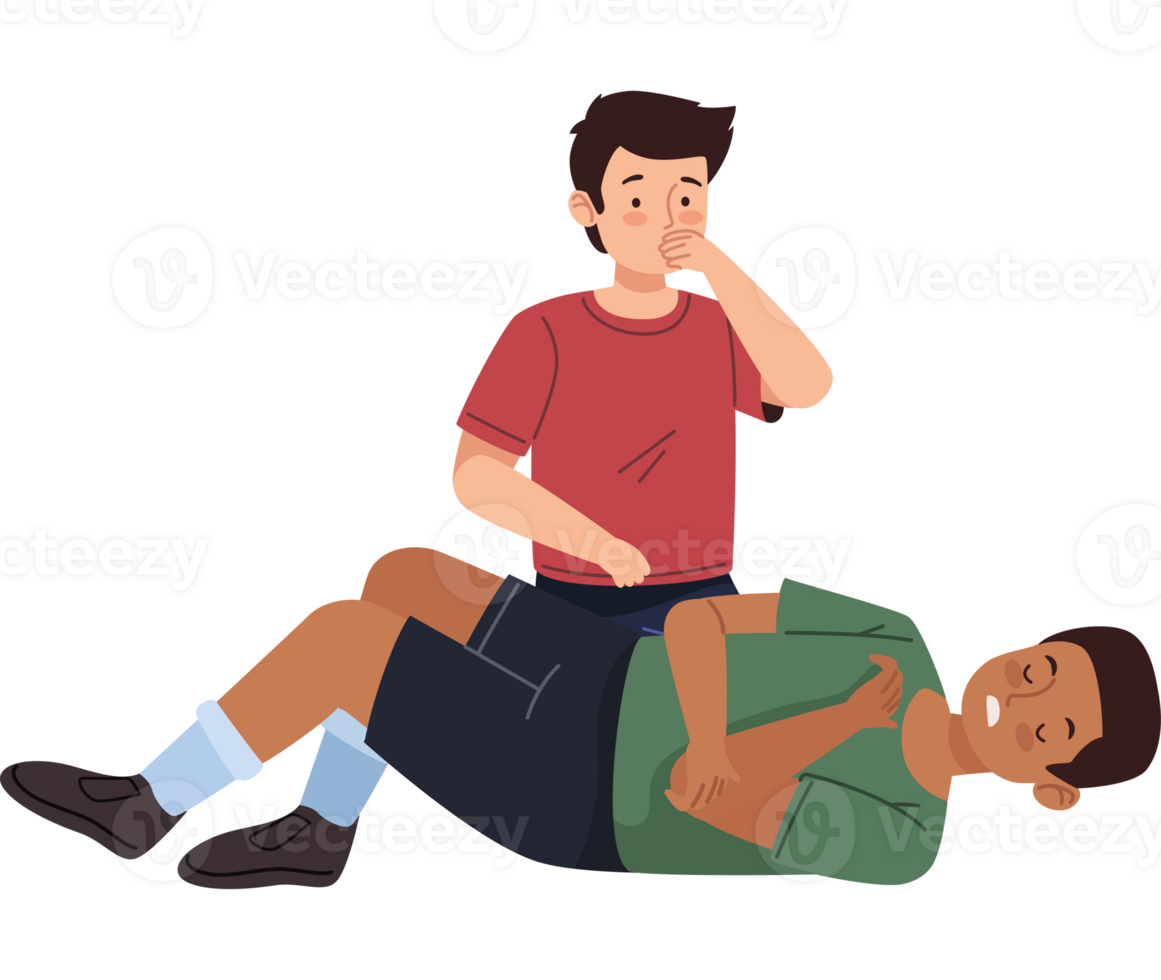 A man lying on the ground with his head on the ground png