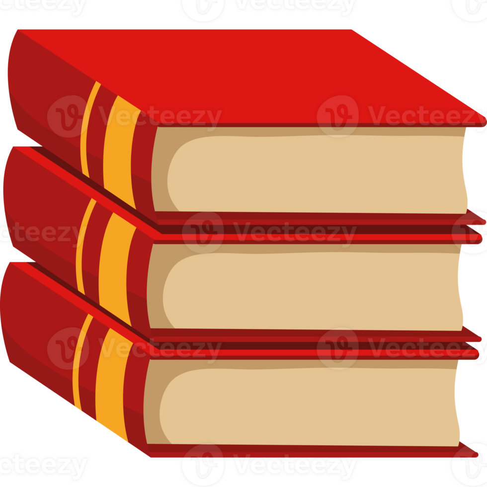 A stack of books with a red stripe png