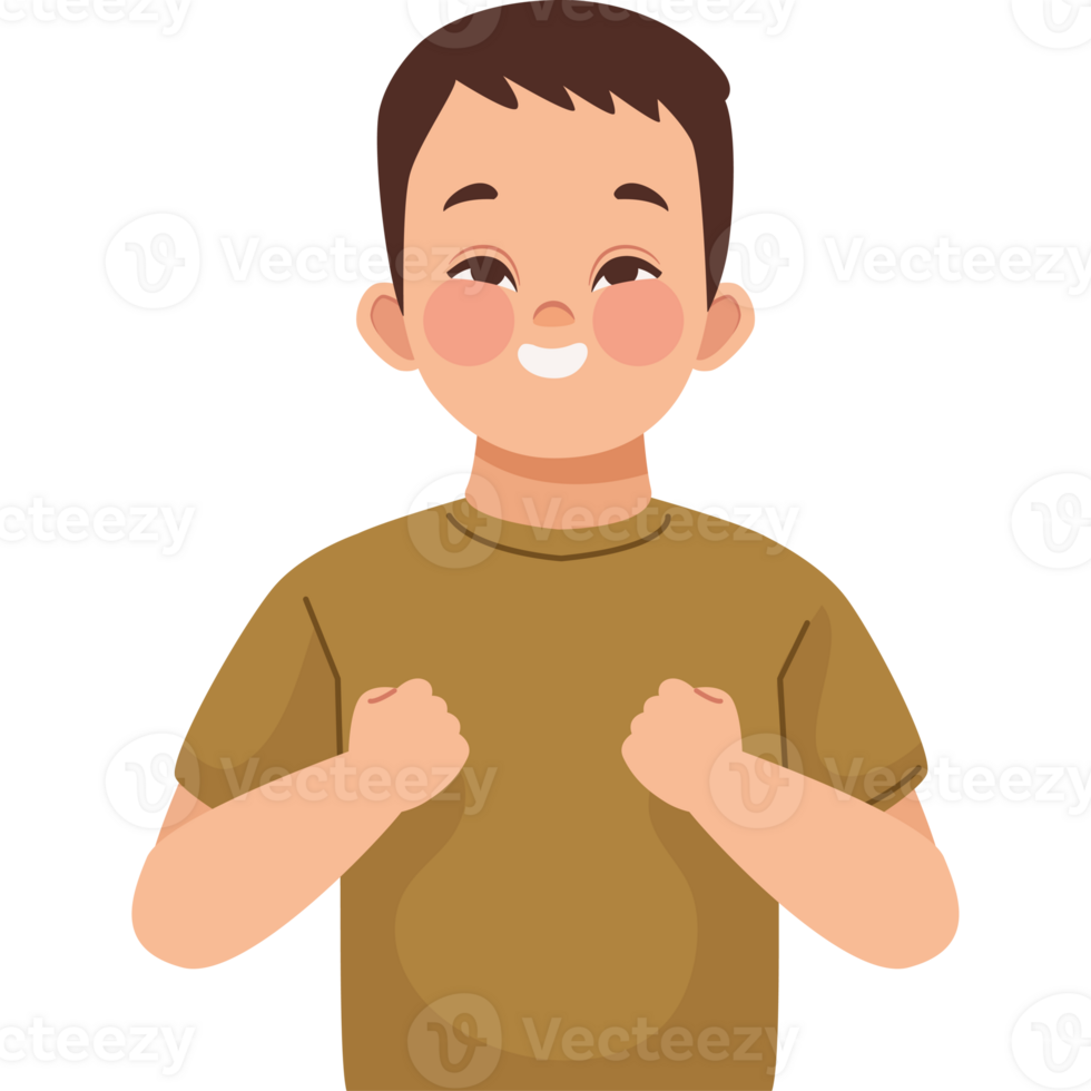A boy with his hands up in the air png