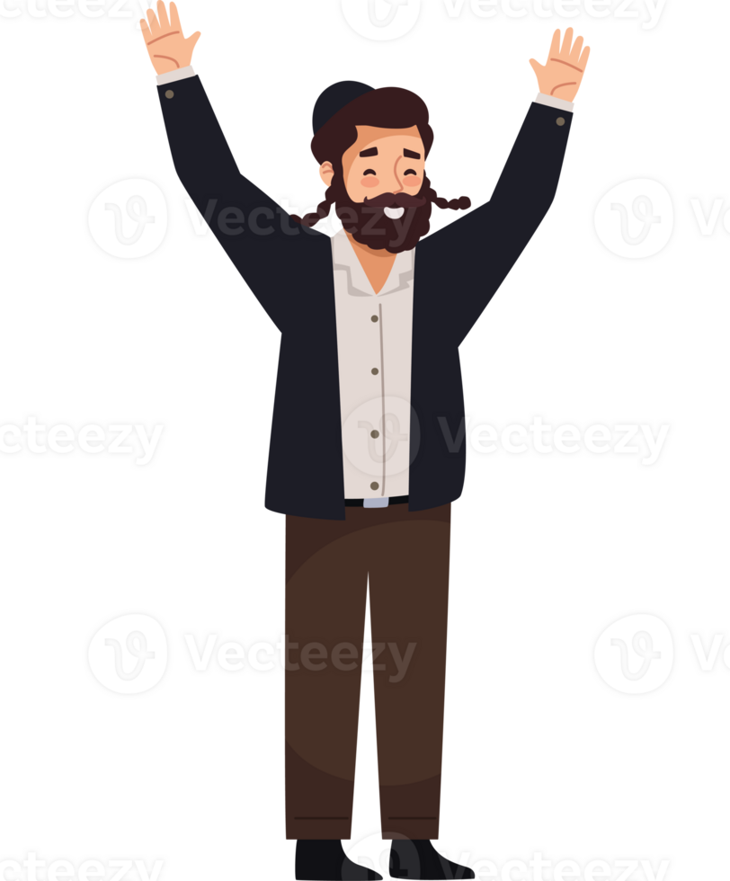 A cartoon man with a beard and a raised fist png