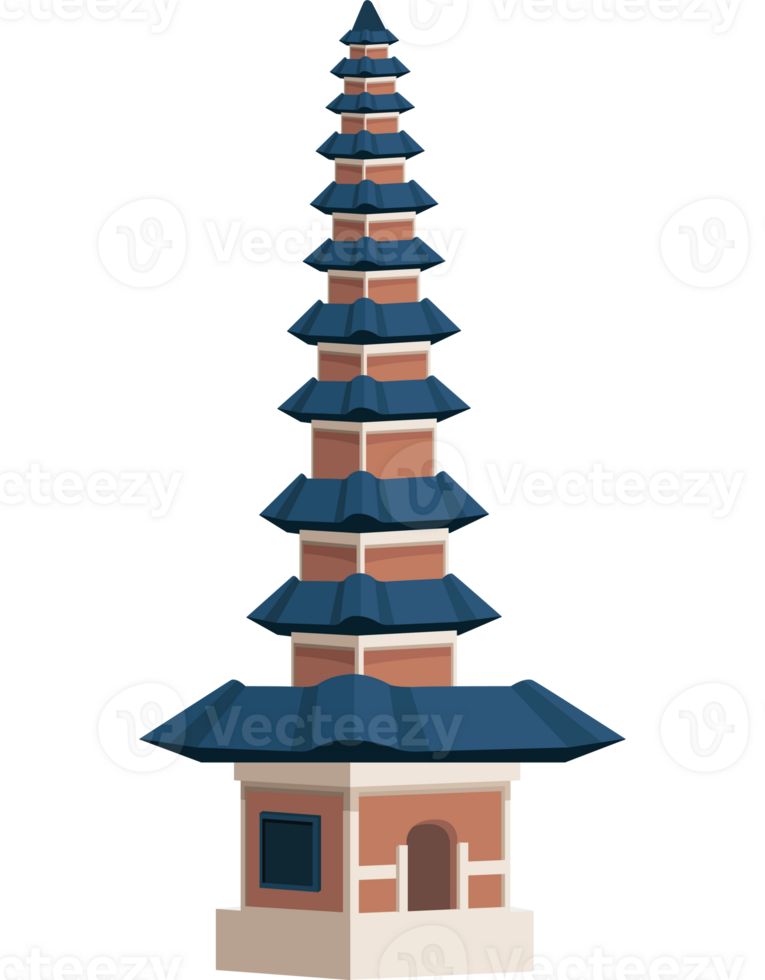 A pagoda with a roof and a tower png
