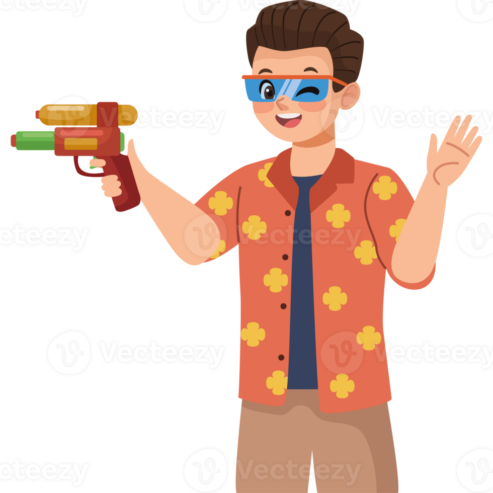 A man in a shirt with a gun png