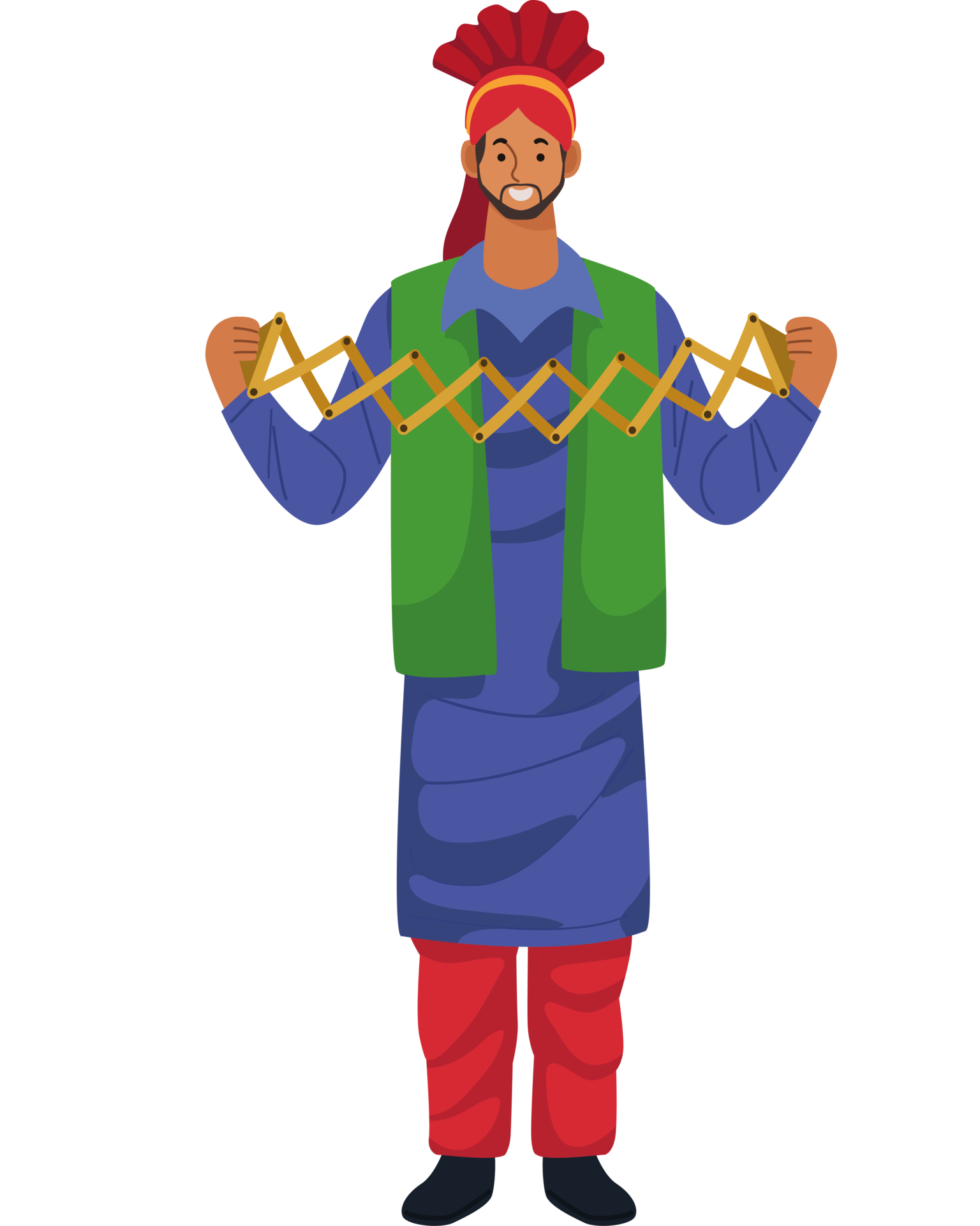 A man in traditional indian clothing holding a gold chain 49028216 png