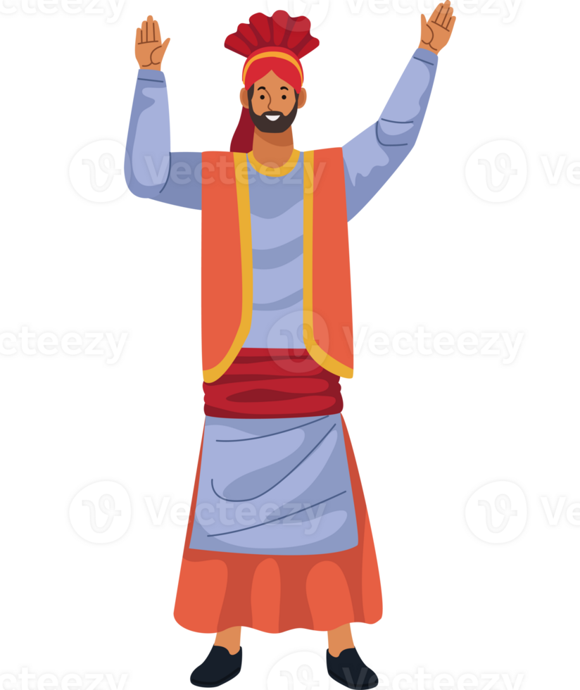 An illustration of a man in a traditional indian costume png
