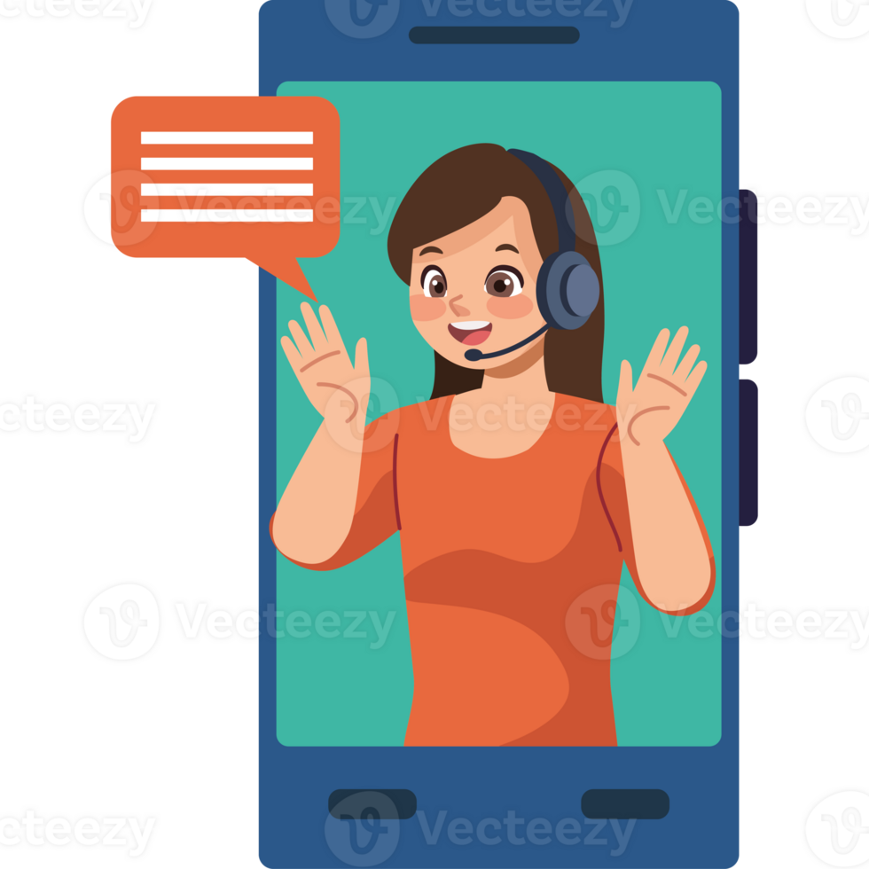 Call center agent on phone png