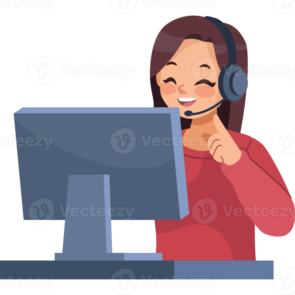 Call center agent illustration png