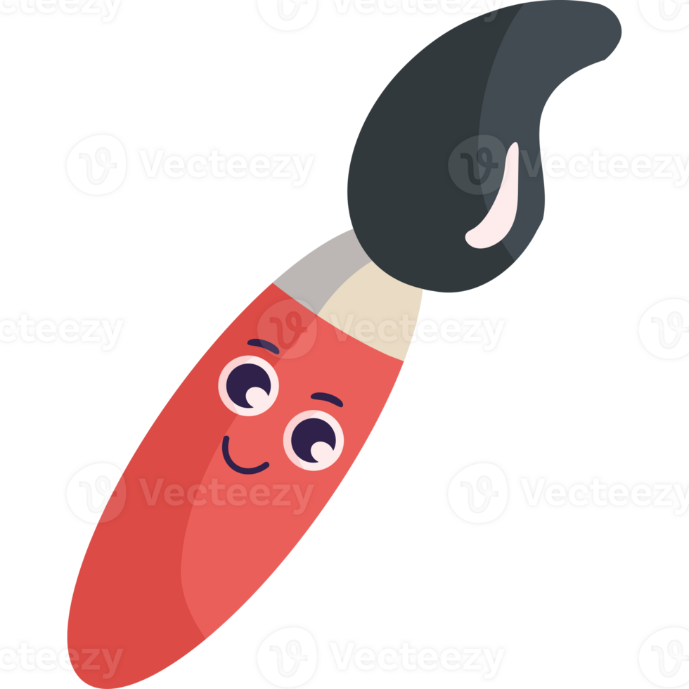 A red paintbrush with a smiley face png