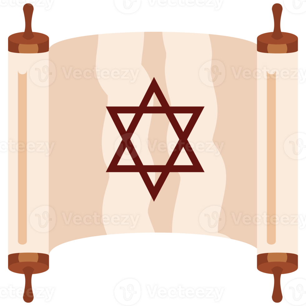 An old scroll with a star of david on it png
