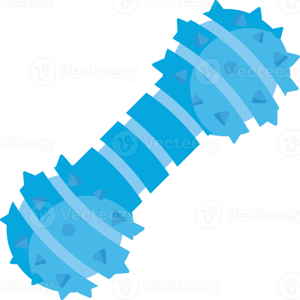 A blue dog bone with spikes on it png
