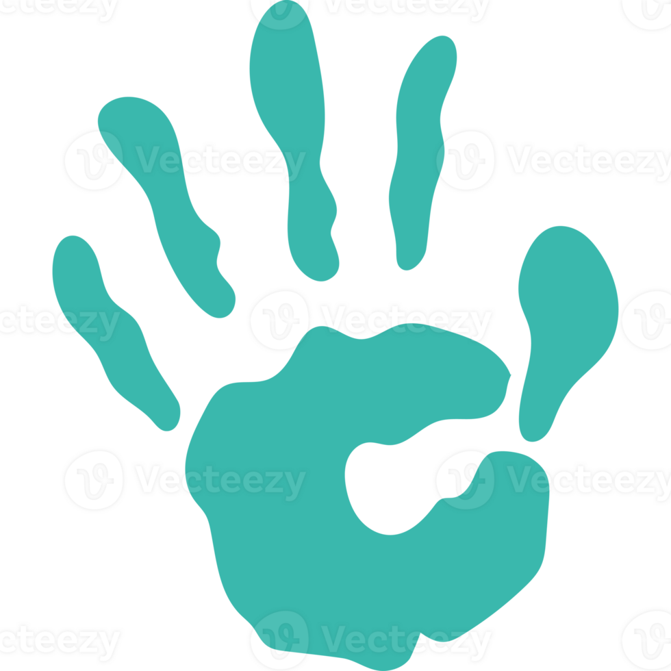 A hand print with a green hand png