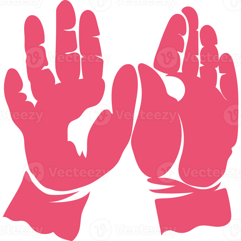 A pair of pink gloves with a heart on them png