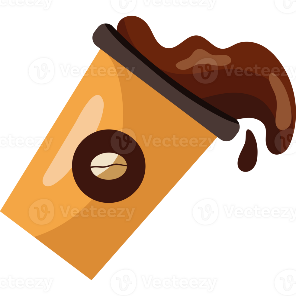 A coffee cup with chocolate on it png