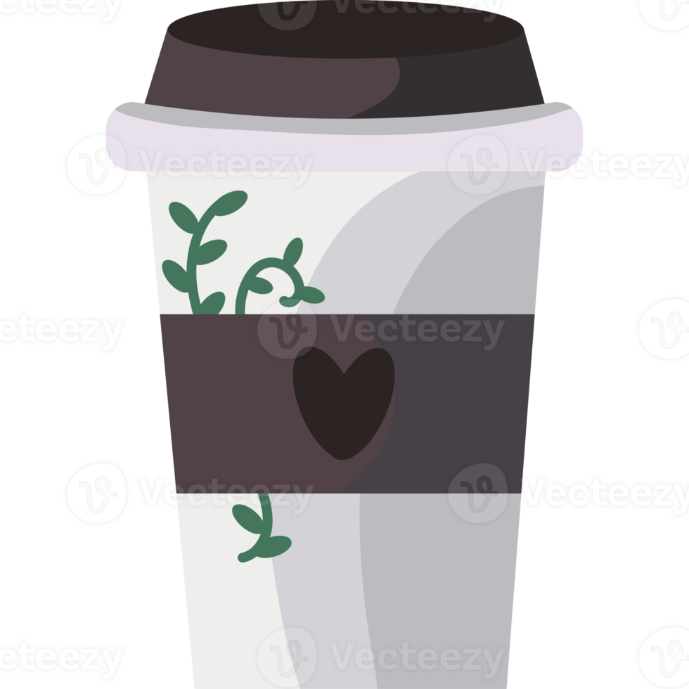 A cup of coffee with a heart on it png