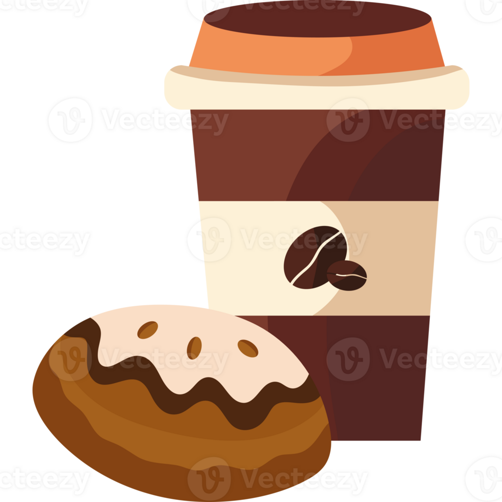 Coffee and donut clipart png