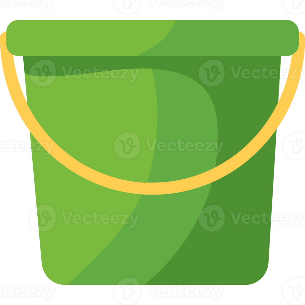 A green bucket with a handle on it png
