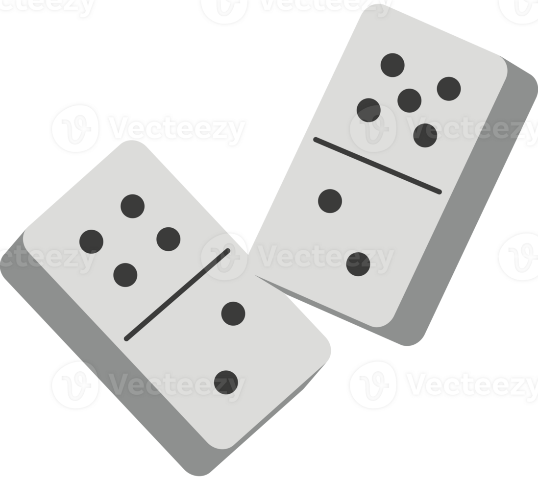 Two dominoes on a black background png